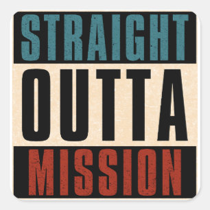 Exta Mission Texas TX Quadratischer Aufkleber