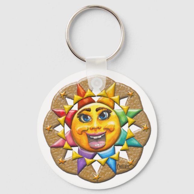 Extatic Sun beveled Key Chain Schlüsselanhänger (Vorderseite)
