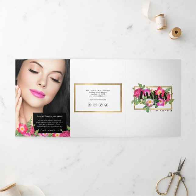 Extensions de cils Beauty Florals Blanc Brochure (Extérieur)