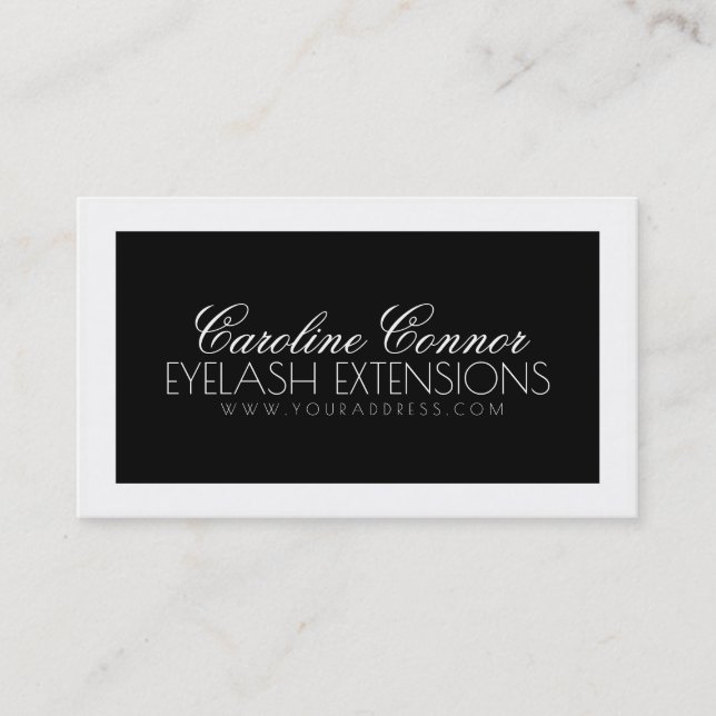 Extensions Eyelash noir & blanc Gras carte design (Devant)