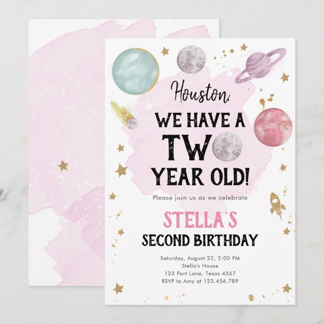 Extérieur Planète Girl Invitation de deuxième anni (Devant / Derrière)