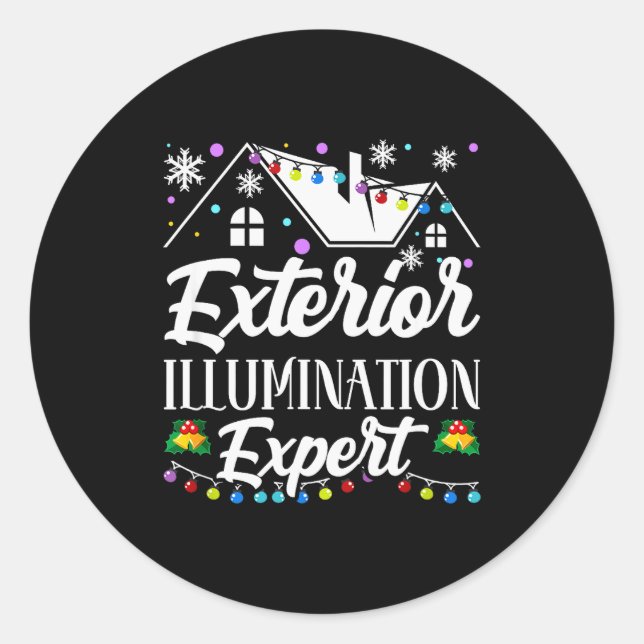 Exterior Illumination Expert Funny Christmas Decor Runder Aufkleber (Vorderseite)