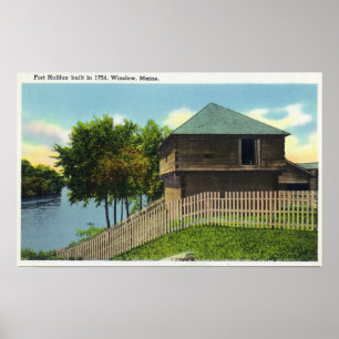 Exterior View of Fort Halifax Poster