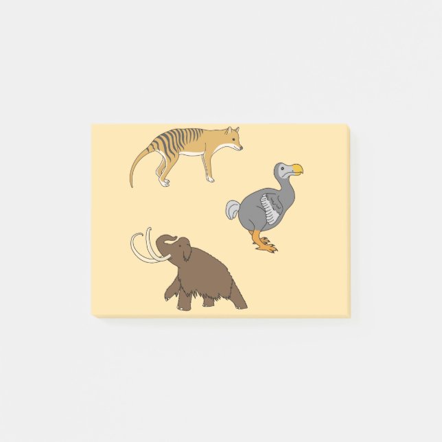 Extinct Animals  Post-it Klebezettel (Vorderseite)