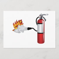 Extincteur éteignant des invitations du feu