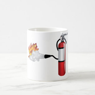 Extincteur éteignant la tasse du feu