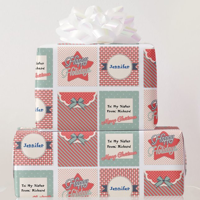 Extra besondere Weihnachtsgrüße Namen hinzufügen Geschenkpapier (Von Creator hochgeladen)