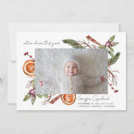 Extra-Cheer Holiday Baby Foto Geburtsankündigung Ankündigung