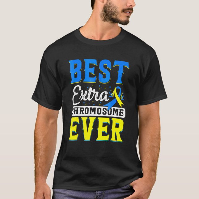 Extra Chromosome Down Syndrome Awareness Trisonomy T-Shirt (Vorderseite)