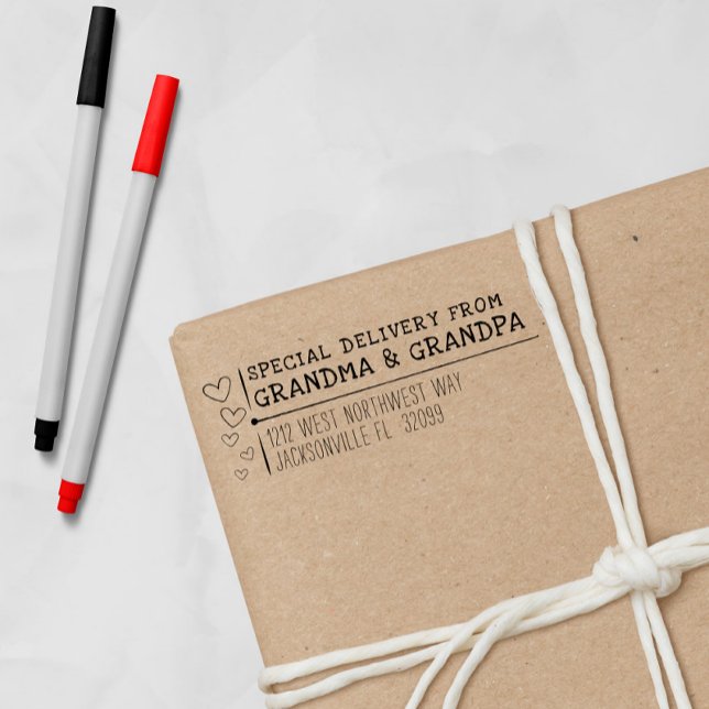 Extra Delivery Großeltern Rücksendeadresse Permastempel (Special Delivery Grandparents Return Address Self-inking Stamp
)