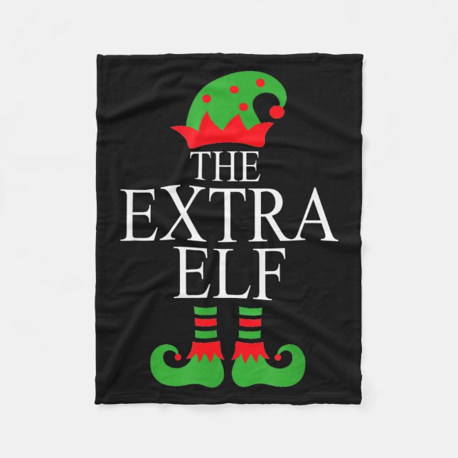 Extra Elf Family Matching Christmas Group Pajama M Fleecedecke (Vorderseite)