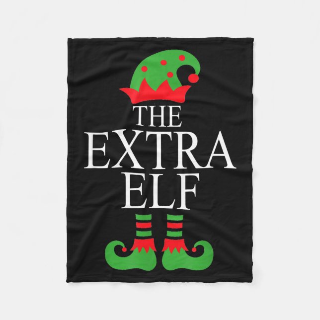 Extra Elf Family Matching Christmas Group Pajama M Fleecedecke (Vorderseite)