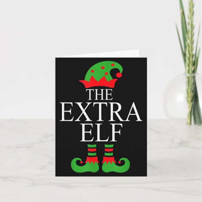 Extra Elf Family Matching Christmas Group Pajama M Karte (Vorderseite)