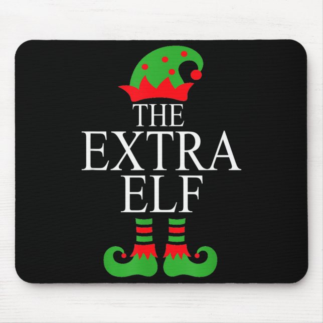 Extra Elf Family Matching Christmas Group Pajama M Mousepad (Vorne)