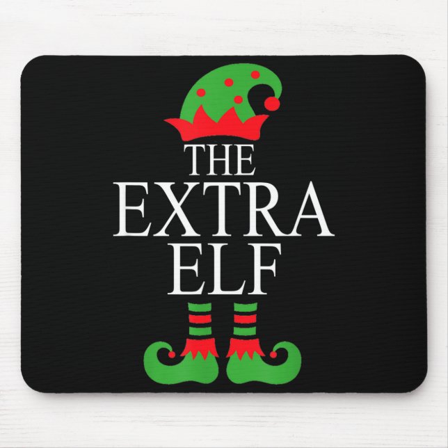 Extra Elf Family Matching Christmas Group Pajama M Mousepad (Vorne)