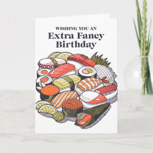 Extra fancy Sushi Geburtstags-Letterpress-Karte Karte