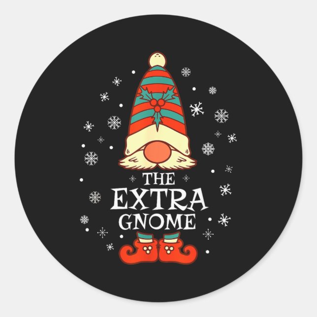 Extra Gnome Xmas Family Christmas  Runder Aufkleber (Vorderseite)