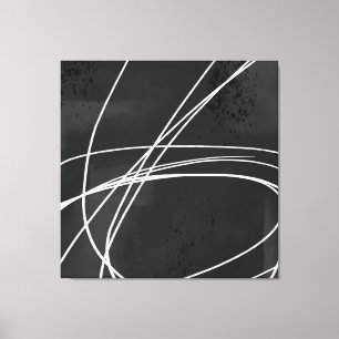 Extra Gross Schwarz-weiß Modernste Minimalistische Leinwanddruck