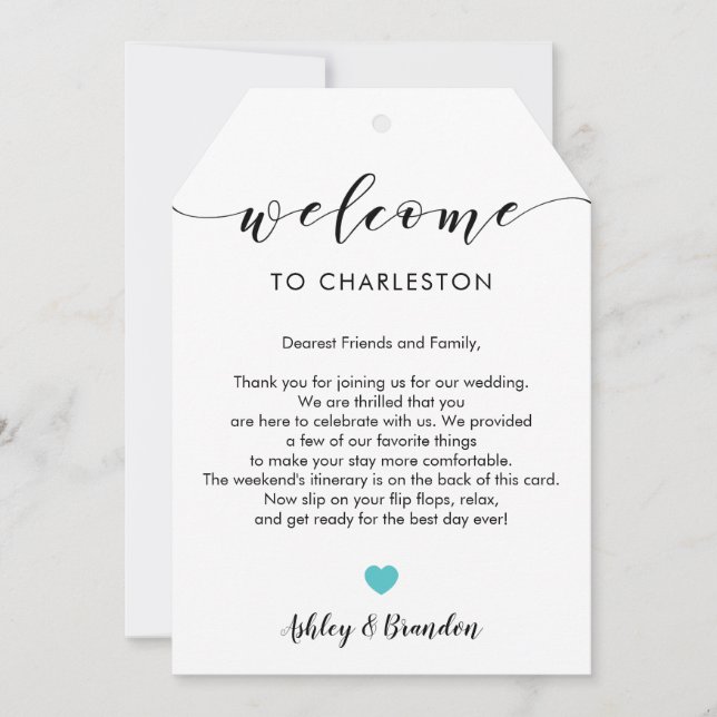 Extra große Begrüßungstafel, Briefreise (Vorderseite)