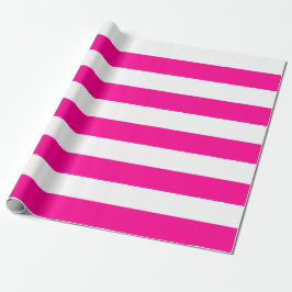 Extra große, heiße rosa und weiße Streifen Geschenkpapier
