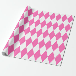 Extra große rosa und weiße Harlequin Geschenkpapier