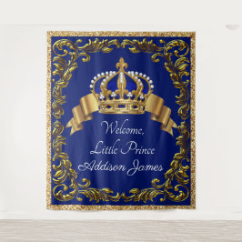 Extra große Royal Blue Gold Prince Baby Hintergrun Wandteppich