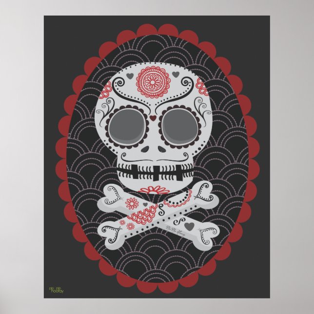 Extra großer Tag des toten Zuckerkulpteurs Kunst Poster (Vorne)