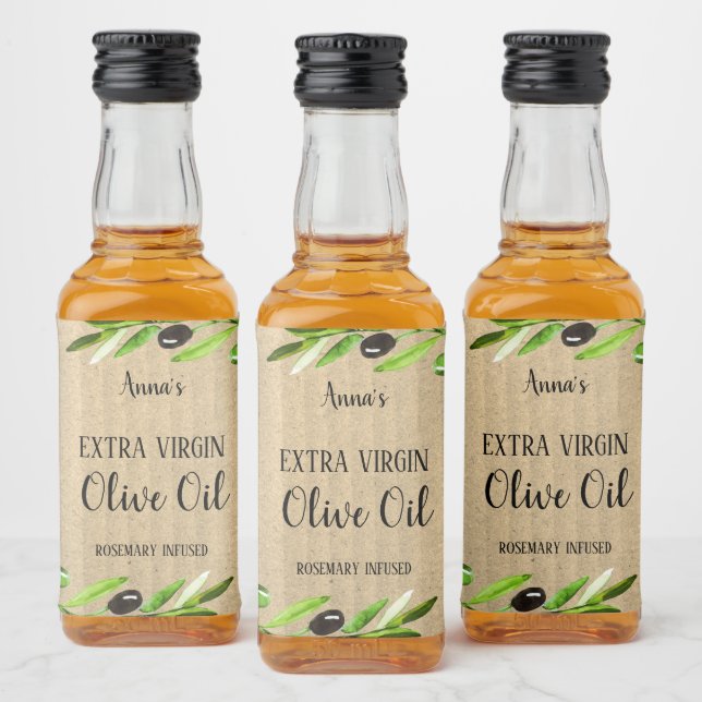 Extra Jungfrau Olivenöl Flasche Rustikales Etikett (Flaschen)