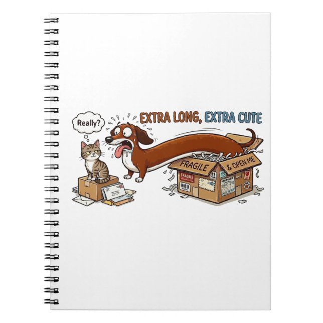 Extra langer extra süßer Dachshund Notizblock (Vorderseite)