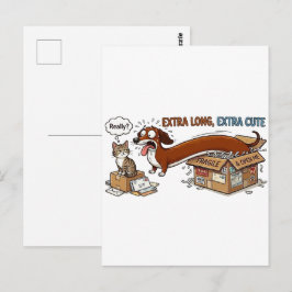 Extra langer extra süßer Dachshund Postkarte