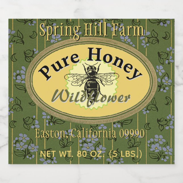 Extra Large Honey Jar & Beehive Sticker Bierflaschenetikett (Einzelnes Label)