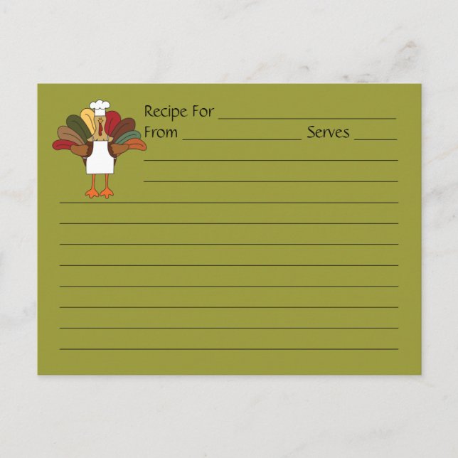 Extra Large Tucker Türkei Koch Rezept Card Postkarte (Vorderseite)