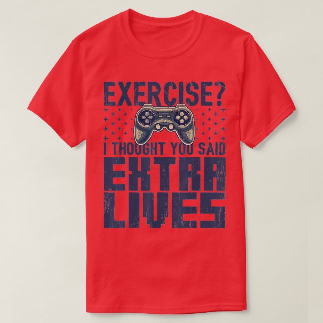 Extra Lives Funny Video Game Controller Retro Boy T-Shirt (Design vorne)