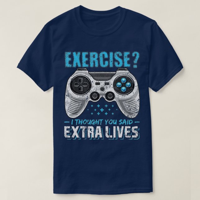 Extra Lives Funny Video Game Controller Retro Boy T-Shirt (Design vorne)