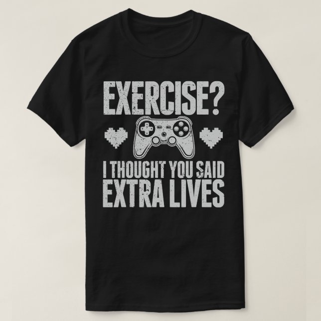 Extra Lives Funny Video Game Controller Retro Boy T-Shirt (Design vorne)