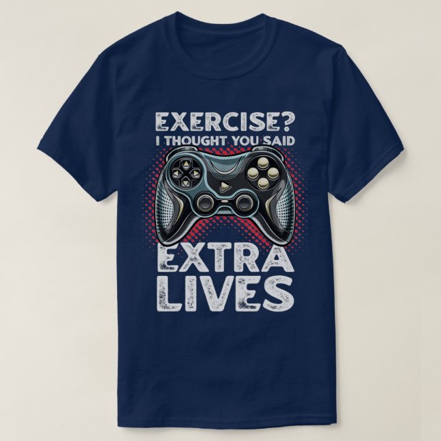 Extra Lives Funny Video Game Controller Retro Boy T-Shirt (Design vorne)