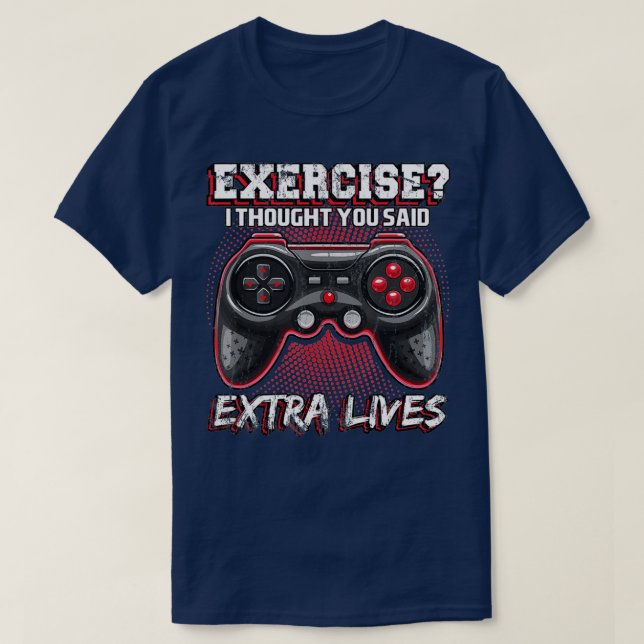 Extra Lives Funny Video Game Controller Retro Boys T-Shirt (Design vorne)