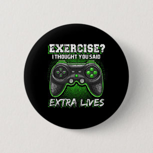 Extra Lives Funny Video Game Controller Retro Game Button