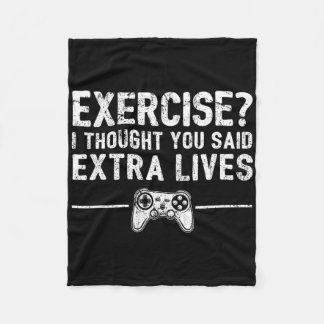 Extra Lives Funny Video Game Controller Retro Game Fleecedecke