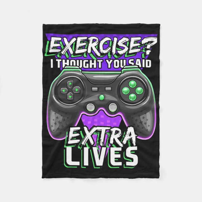 Extra Lives Funny Video Game Controller Retro Game Fleecedecke (Vorderseite)
