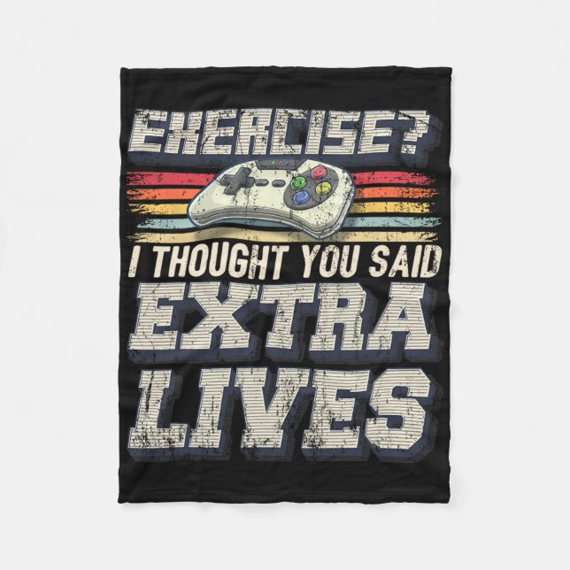 Extra Lives Funny Video Game Controller Retro Game Fleecedecke (Vorderseite)