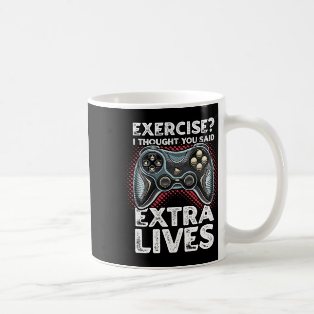 Extra Lives Funny Video Game Controller Retro Game Kaffeetasse (Rechts)