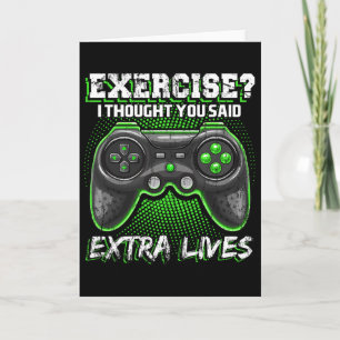 Extra Lives Funny Video Game Controller Retro Game Karte