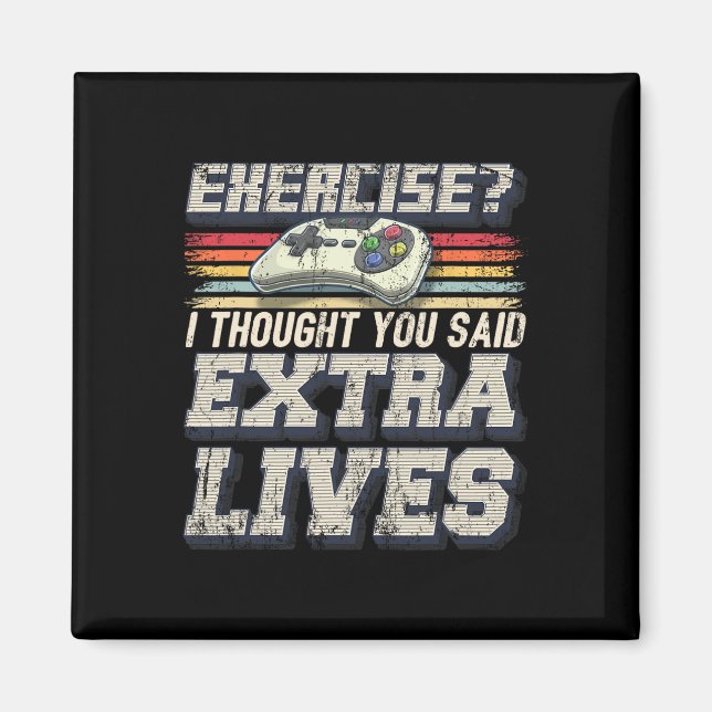 Extra Lives Funny Video Game Controller Retro Game Magnet (Vorne)