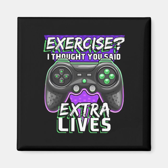 Extra Lives Funny Video Game Controller Retro Game Magnet (Vorne)