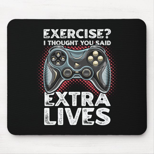 Extra Lives Funny Video Game Controller Retro Game Mousepad (Vorne)
