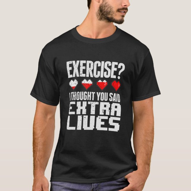 Extra Lives Funny Video Game Controller Retro Game T-Shirt (Vorderseite)