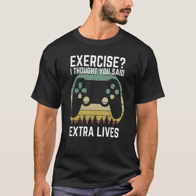 Extra Lives Video Game Controller Retro Gamer Boys T-Shirt (Vorderseite)