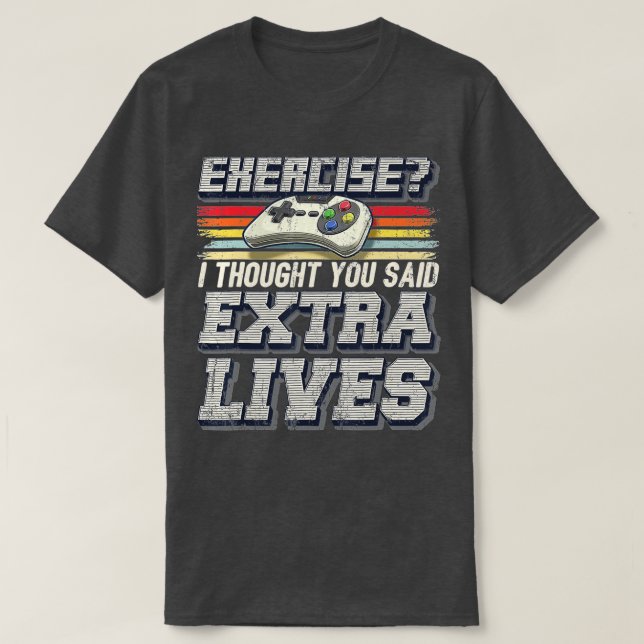 Extra Living Funny Video Game Controller Retro T-Shirt (Design vorne)