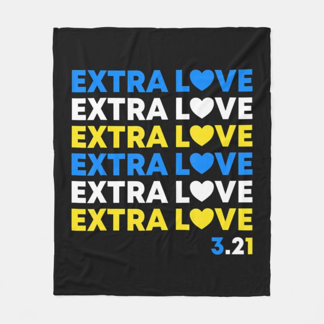 Extra Love World Down Syndrom Awareness Day March Fleecedecke (Vorderseite)